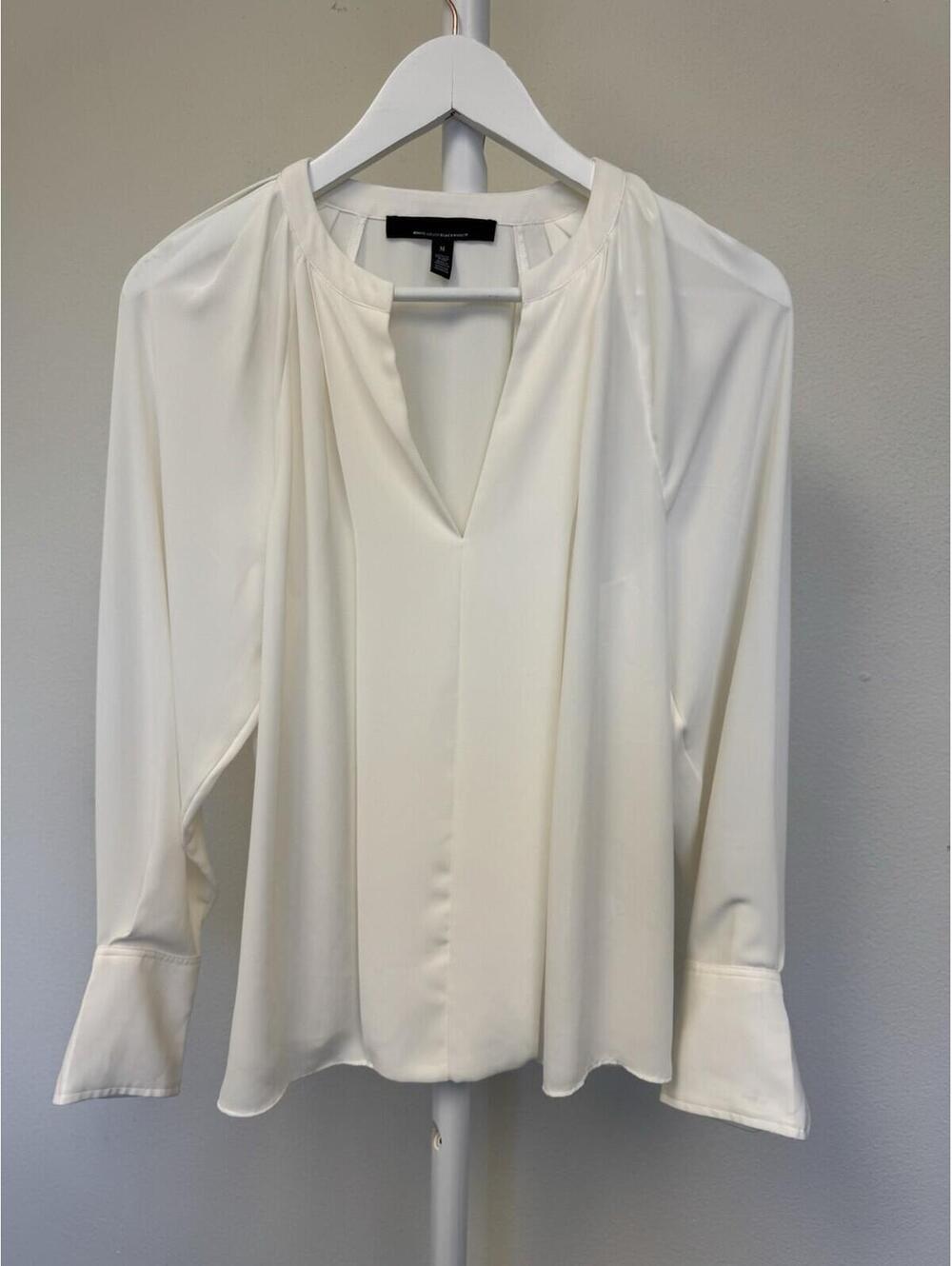 White House Black Market White Blouse Long sleeve Sz M